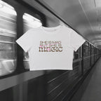 T-Shirt Crop Donna - She is mad but she is magic