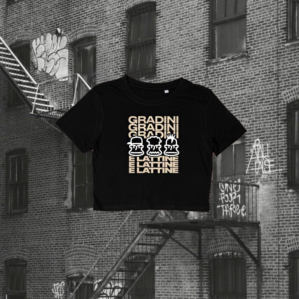 T-Shirt Crop Donna - Gradini e Lattine